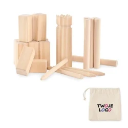 Gra rzutki z drewna sosnowego KING PETIT z nadrukiem logo