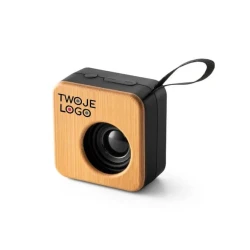 MAYER. Przenośny głośnik 3W z 4-godzinnym czasem pracy na baterii z bambusa i ABS pochodzącego z recyklingu (100% rABS) do drukowania logo