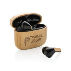 Douszne słuchawki bezprzewodowe TWS, plastik z recyklingu do nałożenia logo