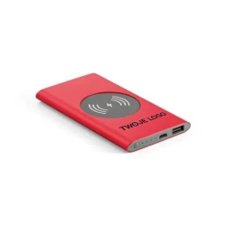 CASSINI. Power bank 4.000 mAh z bezprzewodową ładowarką 5W z aluminium pochodzącego z recyklingu (100% rAL) z logo firmy