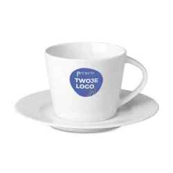 Kubek cappuccino i talerzykiem PARIS do drukowania logo