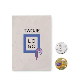 Arkusz A6 z nasionami kwiatów ASIDO z nadrukiem logo