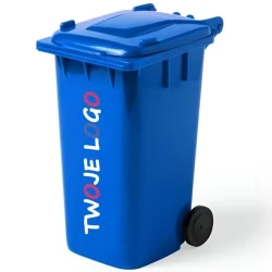 Pojemnik na przybory do pisania "kontener na śmieci" z logo