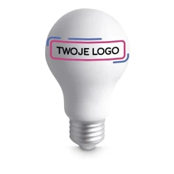 Antystres żarówka LIGHT z nadrukiem logo