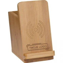 Stojak na telefon z ładowarką indukcyjną z logo firmy