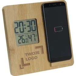 Stacja pogodowa z ładowarką indukcyjną GRANADA z logo firmy