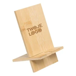 Stojak na smartfon BAMBOO CHAIR z logo firmy