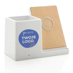 Ładowarka bezprzewodowa 10W, organizer na biurko Ontario z nadrukiem logo