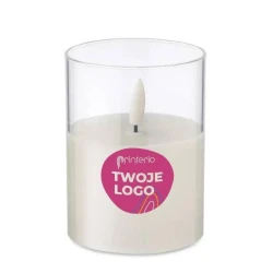 Świeca woskowa LED w szkle XANDLE+ z nadrukiem na zamówienie