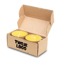 Zestaw 2 świec z wosku pszczelego Leoti do nałożenia logo