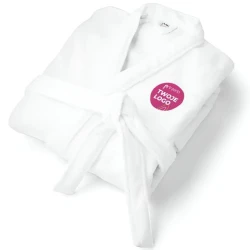 RUFFALO LARGE. Szlafrok z bawełny (82%) i bawełny z recyklingu (18%) o gramaturze 350 g/m² z nadrukiem logo