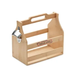 Skrzynka na 6 piw z bambusa CABAS z logo firmy