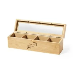 Bambusowe pudełko na herbatę z naniesieniem logo