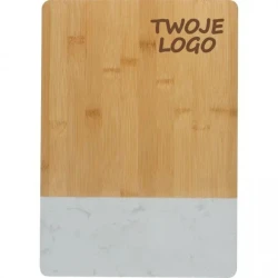Deska kuchenna bambusowa z marmurem z nadrukiem logo