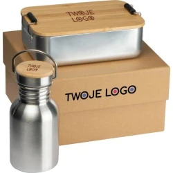 Zestaw lunch box i butelka 300 ml QUEBEC z nadrukiem na zamówienie
