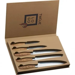 Zestaw noży kuchennych do nałożenia logo