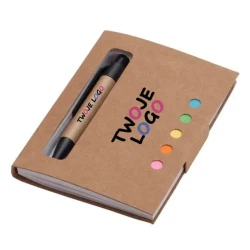 Notes 80x110/100k gładki Mini z długopisem z nadrukiem logo