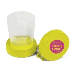 Składany kubek podróżny 220 ml z karabińczykiem z logo