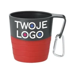 Składany kubek podróżny 340 ml z karabińczykiem do naniesienia logo