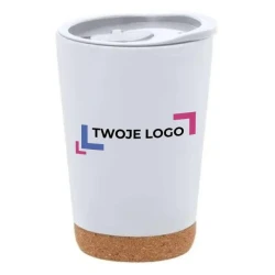 Kubek podróżny 260 ml z korkowym elementem z logo firmy