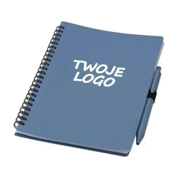 Notatnik ok. A5 ze słomy pszenicznej z długopisem z logo