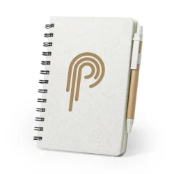 Notatnik ok. A5 ze słomy pszenicznej, długopis do drukowania logo