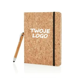 Korkowy notatnik A5, długopis, touch pen do nałożenia logo