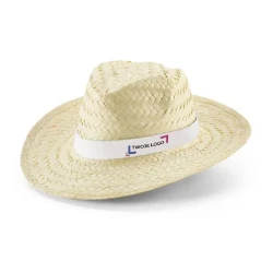 EDWARD RIB. Natural straw hat with sublimated ribbon z logo