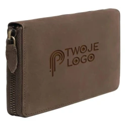 Portmonetka ze skóry naturalnej LADY z nadrukiem logo