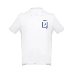 THC ADAM 3XL WH. Męski polo t-shirt z nadrukiem logo