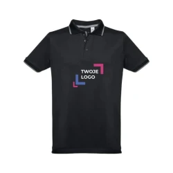 THC ROME. Męska dwukolorowa bawełniana koszulka polo do drukowania logo