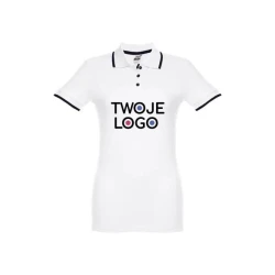 THC ROME WOMEN WH. Dwukolorowa bawełniana koszulka polo dla kobiet do nałożenia logo