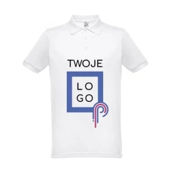 THC BERLIN WH. Męska koszulka polo z krótkim rękawem. Kolor biały z logo firmy