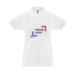 THC MONACO WOMEN WH. Damska koszulka polo z krótkim rękawem z bawełny zgrzebnej do nałożenia logo