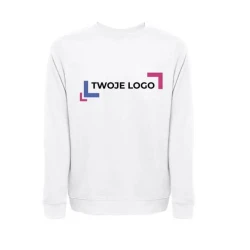 THC COLOMBO WH. Bluza (unisex) z włoskiej frotte bez zapięcia. Kolor biały z logo firmy