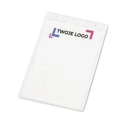 WHITMAN. Pionowe etui na identyfikator wykonane z PVC z logo firmy