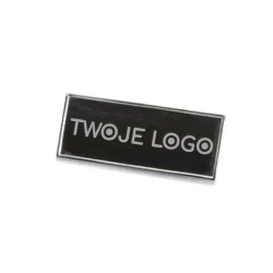 Metalowa przypinka 3 x 1,2 cm z naniesieniem logo