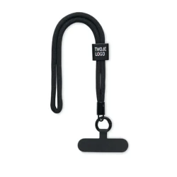 Smycz krótka do telefonu RPET NONETTE WRIST z nadrukiem na zamówienie