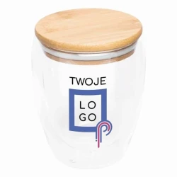 Dwuścienna szklanka BAMBOO ART M, o pojemności ok. 350 ml. z logo