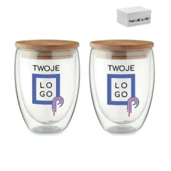 2 szklanki 350 ml w pudełku TIRANA SET z nadrukiem logo