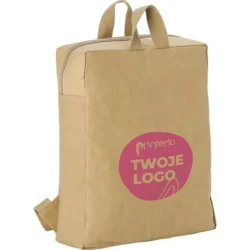 Plecak z laminowanego papieru z nadrukiem logo