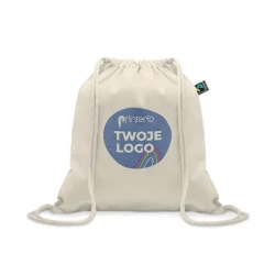Worek ze sznurkiem Fairtrade OSOLE DRAW z nadrukiem logo