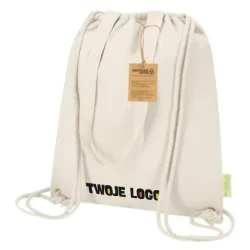 Worek termoizolacyjny ze sznurkiem z bawełny z recyklingu z logo