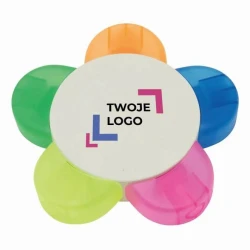 Zakreślacz w kształcie kwiatka FLOWER z nadrukiem logo